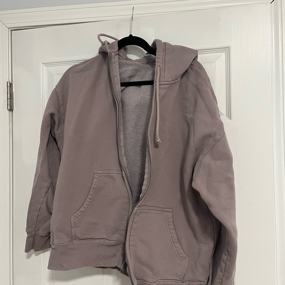 Tna cozy sweat fleece boyfriend zip up